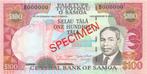 Samoa 100 Tala 2006 Unc Specimen pn 37s, Ophalen, Los biljet