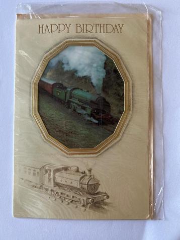Vintage verjaardagskaarten – klassiek auto & trein  beschikbaar voor biedingen