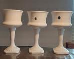 3 maal pot hoge poot porcelyte delfts wit 623, Ophalen of Verzenden