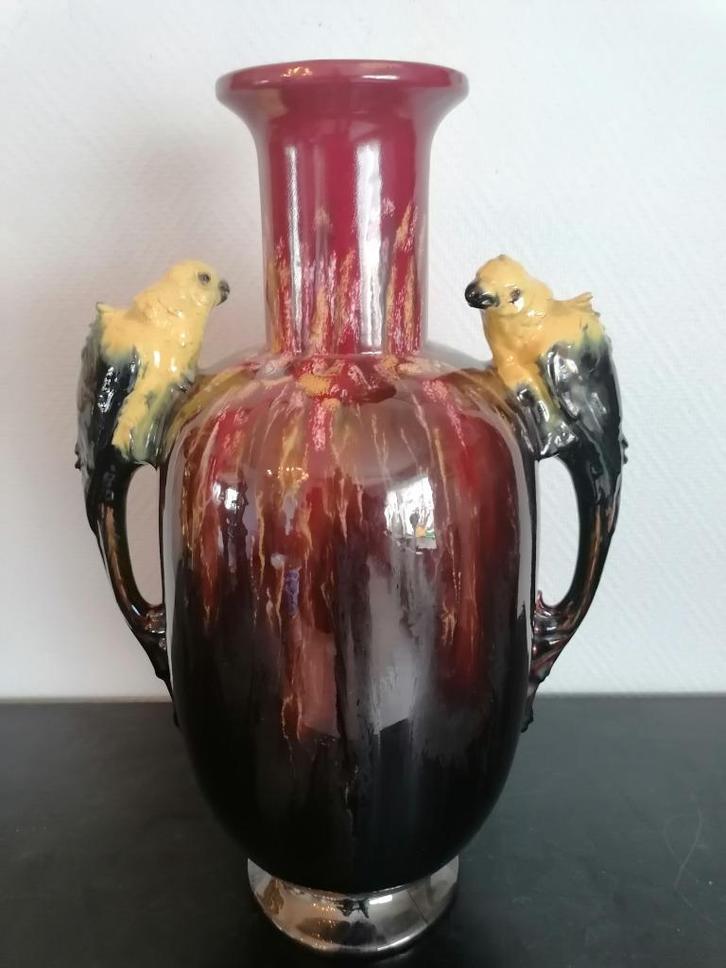 Bijzondere Art Nouveau vaas 53 cm, Antiek en Kunst, Antiek | Keramiek en Aardewerk, Ophalen of Verzenden