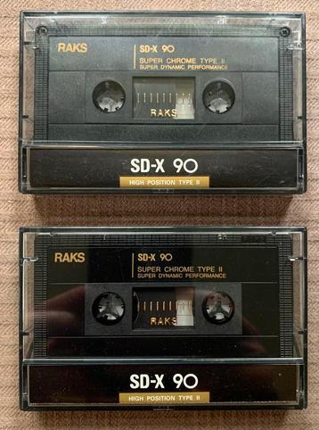 Zeldzaam 2x RAKS SD-X 90 Super Chrome cassettebandjes SDX beschikbaar voor biedingen