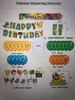Nieuw !  34 dlg Pokémon verjaardag set. Ballonnen, slinger, Nieuw, Versiering, Ophalen of Verzenden, Verjaardag