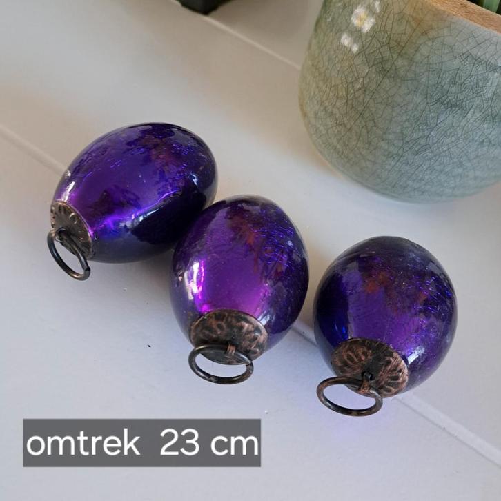 Paarse Kerstballen - Set van 3, Huis en Inrichting, Woonaccessoires | Overige, Zo goed als nieuw, Ophalen of Verzenden