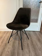 4 Donkergrijze Kick Kuipstoelen Velvet - Prima Staat, Huis en Inrichting, Stoelen, Ophalen, Gebruikt, Vier, Stof