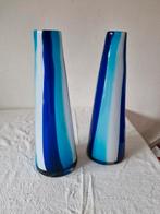 Set van 2 Leonardo design glazen vazen, Gebruikt, Overige kleuren, Ophalen of Verzenden, Glas