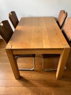 Massief eiken eettafel, Huis en Inrichting, Tafels | Eettafels, Ophalen of Verzenden, Gebruikt