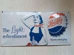 Vintage Pepsi-cola reclamebord, Ophalen of Verzenden, Gebruikt, Reclamebord