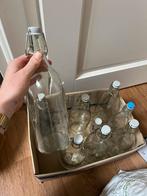 9 glazen flessen; bloemenvaas; petfles; inmaakfles, Ophalen, Zo goed als nieuw, Overige typen