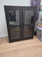Vitrine kast zwart met glazen deuren en RGB backlight 78x95, Huis en Inrichting, Kasten | Vitrinekasten, Ophalen, Met deur(en)
