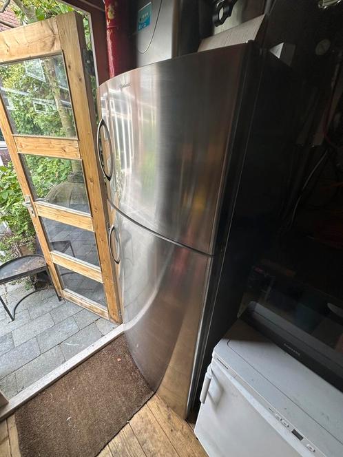 Bauknecht RVS Koel-vriescombinatie – Vriezer boven, Witgoed en Apparatuur, Koelkasten en IJskasten, Gebruikt, Met aparte vriezer