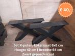 Stalen X-poten B-keus, opruiming, kruispoten, salontafel, 50 tot 100 cm, Rond, Nieuw, Metaal