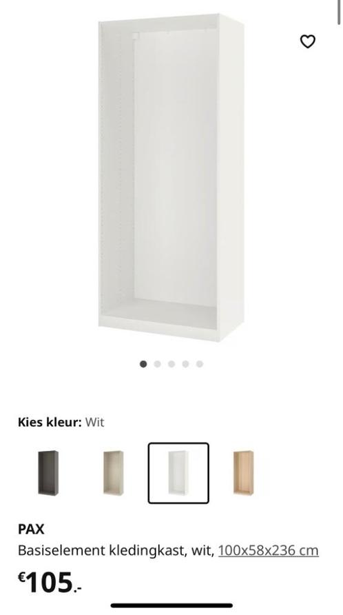 IKEA pax basiselement kast 100/58/236, Huis en Inrichting, Kasten | Kledingkasten, Zo goed als nieuw, 200 cm of meer, 50 tot 100 cm