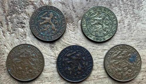 centen (in Amerika geslagen centen voor) Suriname, Postzegels en Munten, Munten | Nederland, Setje, 1 cent, Koningin Wilhelmina