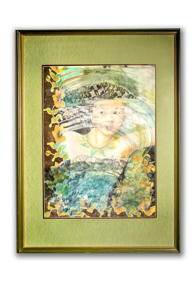 schilderij 'mysterieuze' vrouw, Antiek en Kunst, Kunst | Schilderijen | Modern, Ophalen
