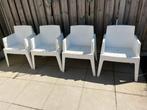 Originele Siësta Box tuinstoelen wit 4 stuks, Tuin en Terras, Tuinstoelen, Ophalen, Gebruikt, Kunststof, Stapelbaar