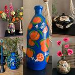 Handbeschildere vazen SALE ByJ&S leuk met zijden bloemen🌷, Overige kleuren, Nieuw, Ophalen of Verzenden, Glas