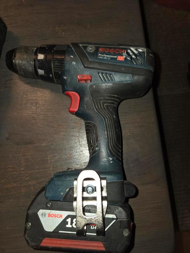 Bosch GSB 18V-28 Accu Boormachine - Goed Onderhouden, Doe-het-zelf en Verbouw, Gereedschap | Boormachines, Gebruikt, Boor- en Schroefmachine