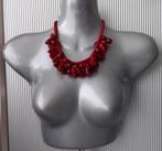 Manouk - koordkettimg met glasbedels, Verzenden, Nieuw, Rood, Overige materialen