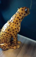Groot Cheetah Beeld - Hollywood Regency Stijl, Verzamelen, Beelden en Beeldjes, Ophalen of Verzenden, Zo goed als nieuw, Dier