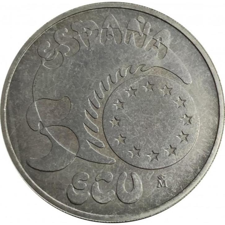 Spanje 1989 5 ECU Carlos V / Karel V BU, Postzegels en Munten, Munten | Europa | Niet-Euromunten, Losse munt, Overige landen, Zilver