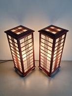 paar retro Japanse Chinese stijl vloerlampen dressoir-lampen, Ophalen, Japandi, Gebruikt, Minder dan 100 cm
