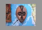 Kleurrijk Idoma masker Nigeria (170618-03), Antiek en Kunst, Ophalen of Verzenden