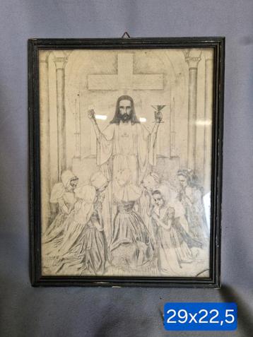 Oude religieuze prent 1932 beschikbaar voor biedingen
