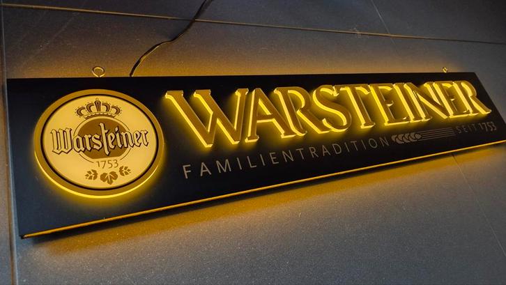 Warsteiner LED Lichtreclame zgan, Verzamelen, Biermerken, Zo goed als nieuw, Overige typen, Overige merken, Ophalen of Verzenden