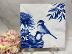 knutsel servetten Delfts blauw vogel / bloemen decoupage 358, Ophalen of Verzenden, Nieuw, Materiaal