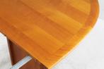 Vintage Deense grote ovalen uitschuifbare eettafel tafel, Ophalen, Gebruikt, 100 tot 150 cm, Vintage