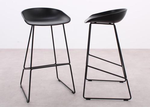 HAY | AAS 38 About A Stool | Barkruk | Zwart, Huis en Inrichting, Barkrukken, Zo goed als nieuw, 60 tot 90 cm, Kunststof, Metaal