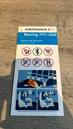 AirFrance B777 safety card, Ophalen of Verzenden, Zo goed als nieuw, Kaart, Foto of Prent