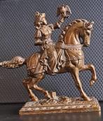 Paard met vrouwelijke valkenier.Antiek.Metaal.Gedetailleerd, Antiek en Kunst, Ophalen of Verzenden
