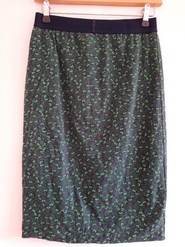 ZGAN elastische kokerrok Deens Danefae mt. S 36 katoen, Kleding | Dames, Rokken, Zo goed als nieuw, Maat 36 (S), Blauw, Knielengte