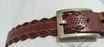 Vintage Leren riem, Verzenden, Zo goed als nieuw, Bruin, 80 tot 90 cm