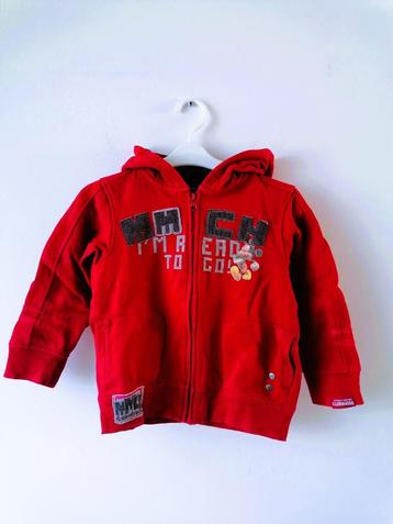 Mickey Mouse Disney rood vest hoodie maat 98/104 beschikbaar voor biedingen