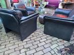 Vintage jaren 60 zithoek 2 fauteuils en bank Leolux?, Ophalen, Gebruikt, Leer, Vintage Sixties