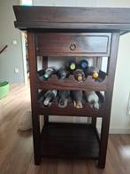 Wijnkast met lade en dienblad., Ophalen, Zo goed als nieuw, Hout, Minder dan 50 cm