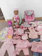Baby Born set, pop, stoeltje, rugzak, kleertjes,helm ,bordje, Kinderen en Baby's, Speelgoed | Poppen, Ophalen of Verzenden, Zo goed als nieuw