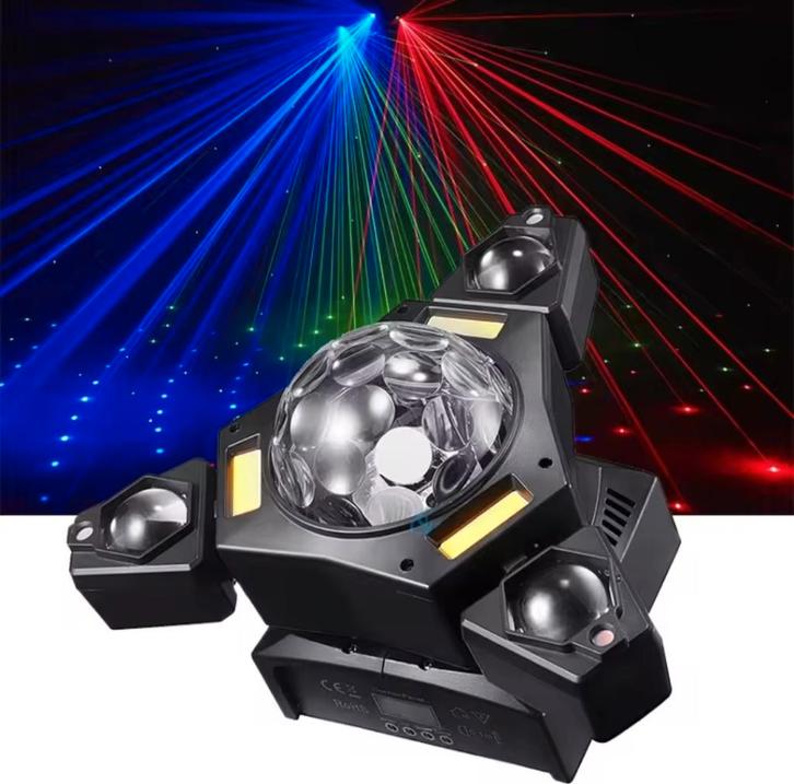 3-armige movinghead (leds, lasers, magic ball, stroboscoop), Muziek en Instrumenten, Licht en Laser, Nieuw, Licht, Geluidgestuurd