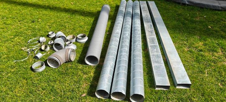 Spirobuizen in instort kokers, Doe-het-zelf en Verbouw, Buizen en Afvoer, Zo goed als nieuw, Overige typen, Pvc, Minder dan 2 meter