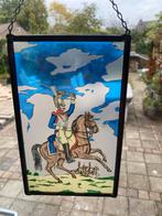 Glas-in-lood raam met ruiter, Ophalen of Verzenden