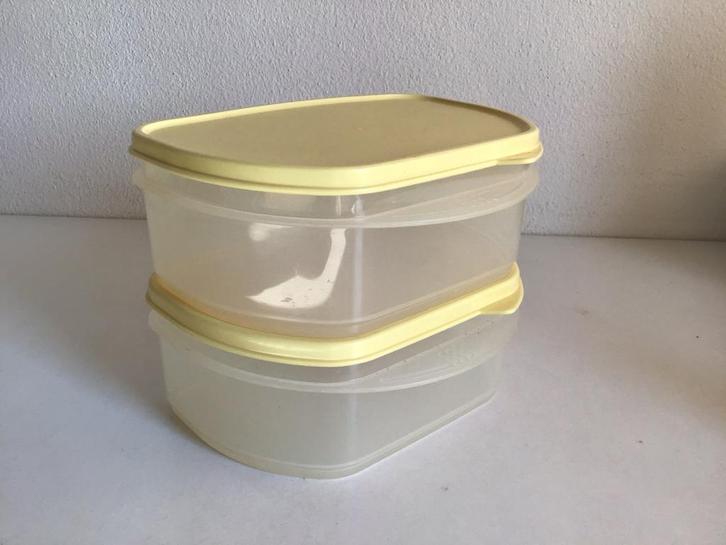 2x Tupperware Combismart half Hoog geel, Huis en Inrichting, Keuken | Tupperware, Zo goed als nieuw, Bus of Trommel, Geel, Ophalen of Verzenden