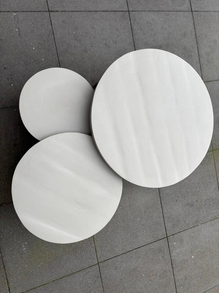 Salontafel Set - 3 Ronde Tafels, Huis en Inrichting, Tafels | Salontafels, Zo goed als nieuw, Minder dan 50 cm, 50 tot 100 cm