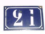 Emaille Huisnummer Nr 21, Antiek en Kunst, Antiek | Emaille, Ophalen