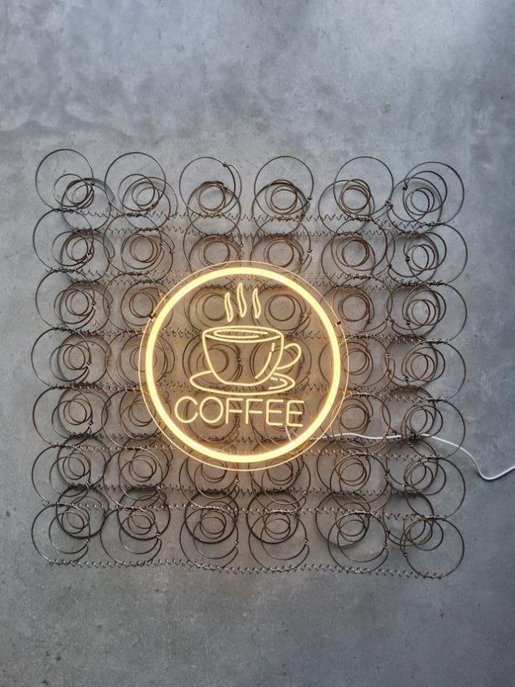 Neon ledlamp koffie springveren koffiehoek vintage espresso, Verzamelen, Overige Verzamelen, Nieuw, Ophalen