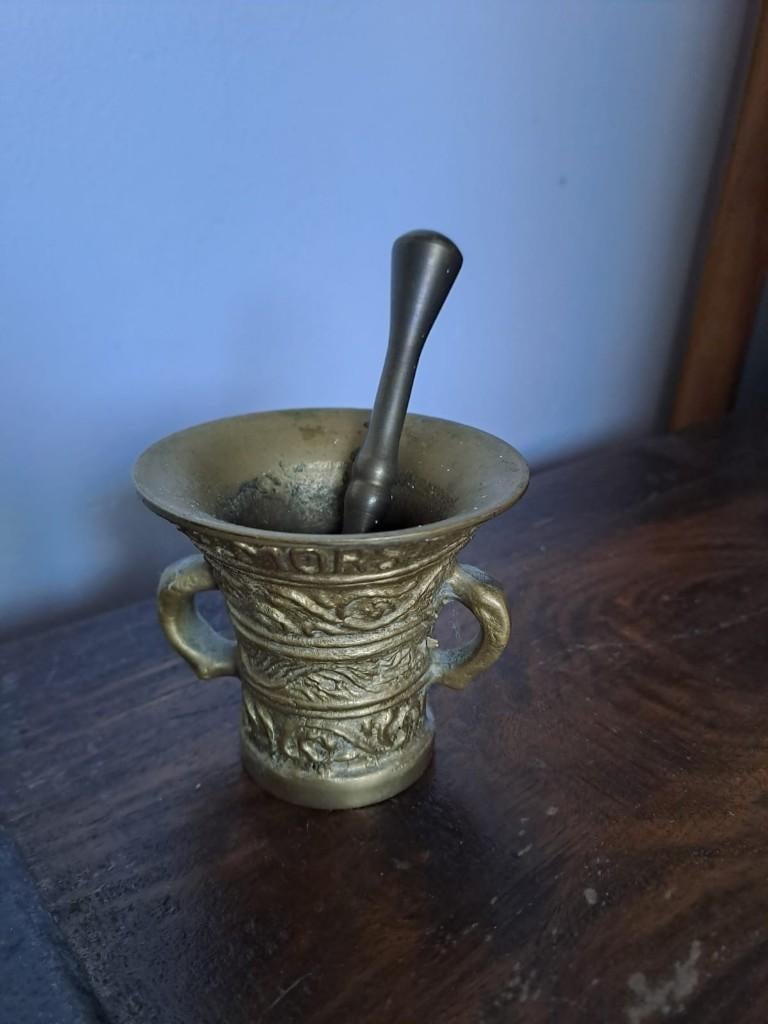 Vijzel 7 cm, Ophalen, Brons