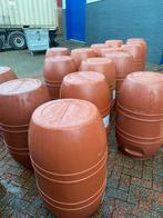 Oranje / bruine vaten van 240 liter met draaideksel., 40 tot 60 cm, 50 tot 75 cm, Bak of Kist, Ophalen of Verzenden