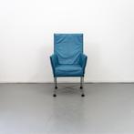 4x Montis Chaplin Stoel Turquoise Blauw Leer - Grijs/Dop, Ophalen of Verzenden, Gebruikt, Blauw, Metaal