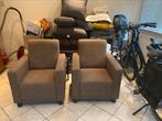 2 fauteuils bruin, Huis en Inrichting, Fauteuils, Ophalen, Gebruikt, Minder dan 75 cm, Stof
